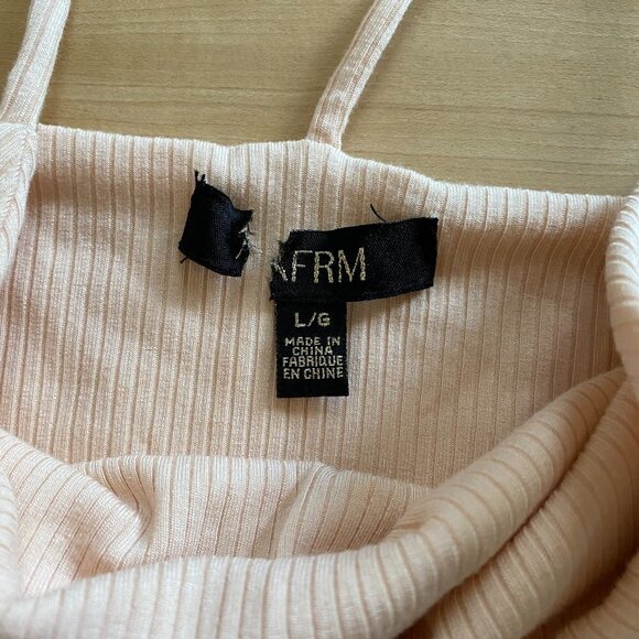 AFRM Bnwot Womens "Hara" T-Back Cream Ribbed Bodysuit - Picture 4 of 7